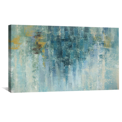 Tranquil Blue Abstract Oil Painting for Modern Home Décor