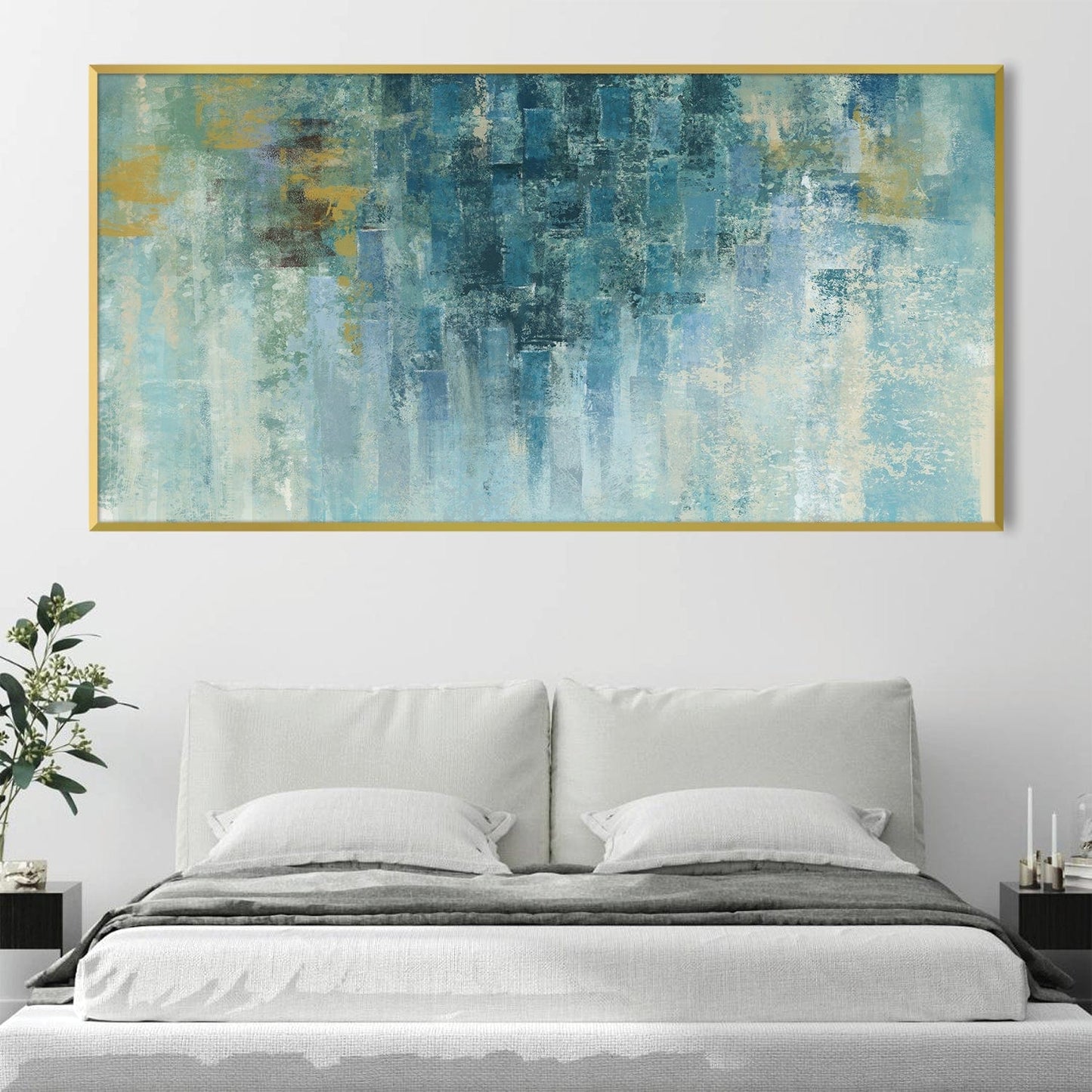 Tranquil Blue Abstract Oil Painting for Modern Home Décor