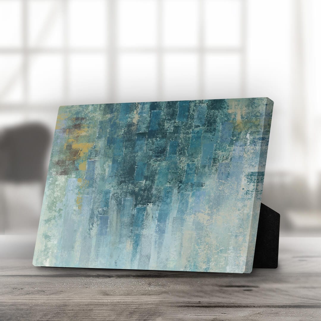 Serene Blue Abstract Oil Painting for Modern Home Decor