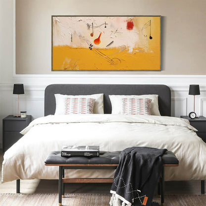 Colorful Abstract Oil Painting with Musical Motifs for Modern Home Decor
