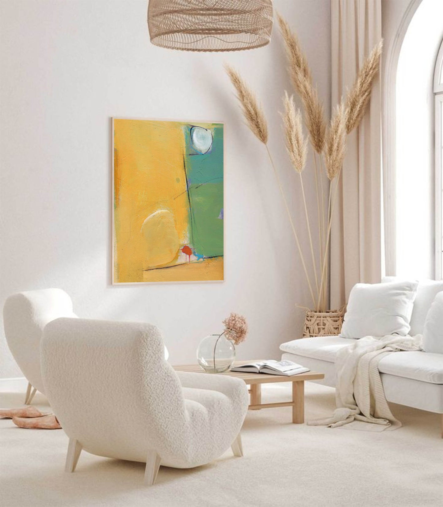 Abstract Minimalist Oil Painting for Modern Home Decor