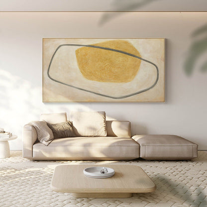 Contemporary Minimalist Geometric Oil Painting for Modern Home Decor