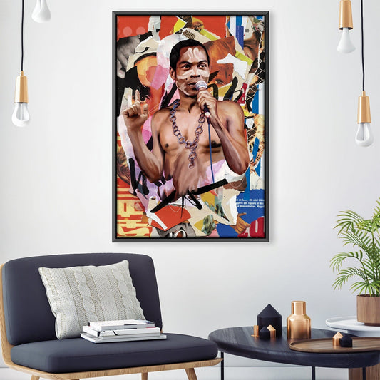 Vibrant Portrait of Fela Kuti – Iconic Music Legend Oil Painting