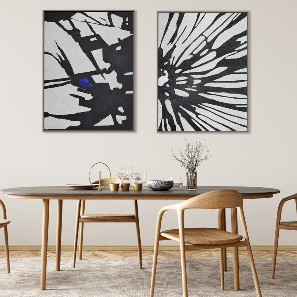 Dynamic Abstract Oil Painting for Modern Home Decor