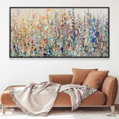 Vibrant Floral Field Oil Painting for Colorful Home Decor