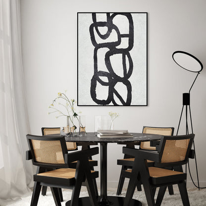 Modern Black and White Abstract Oil Painting for Contemporary Home Decor