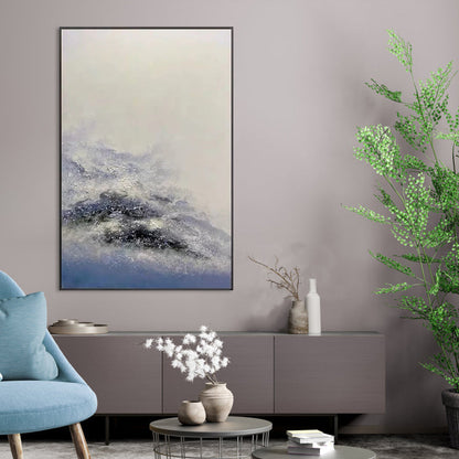 Ethereal Ocean Waves - Serene Abstract Oil Painting for Tranquil Home Décor