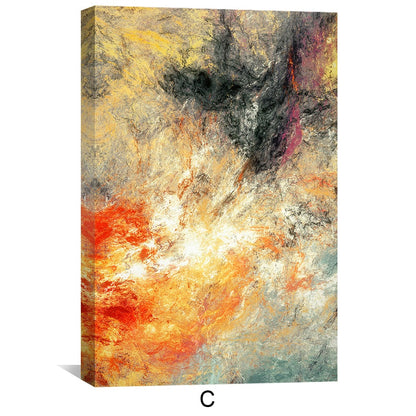 Vibrant Abstract Oil Painting in Fiery Hues for Modern Home Decor