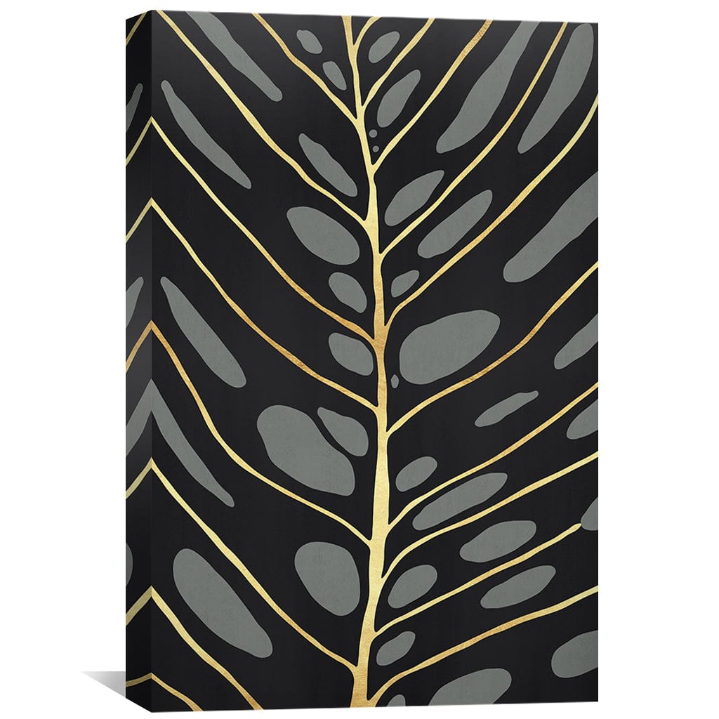 Elegant Black and Gold Floral Canvas Art for Modern Home Decor
