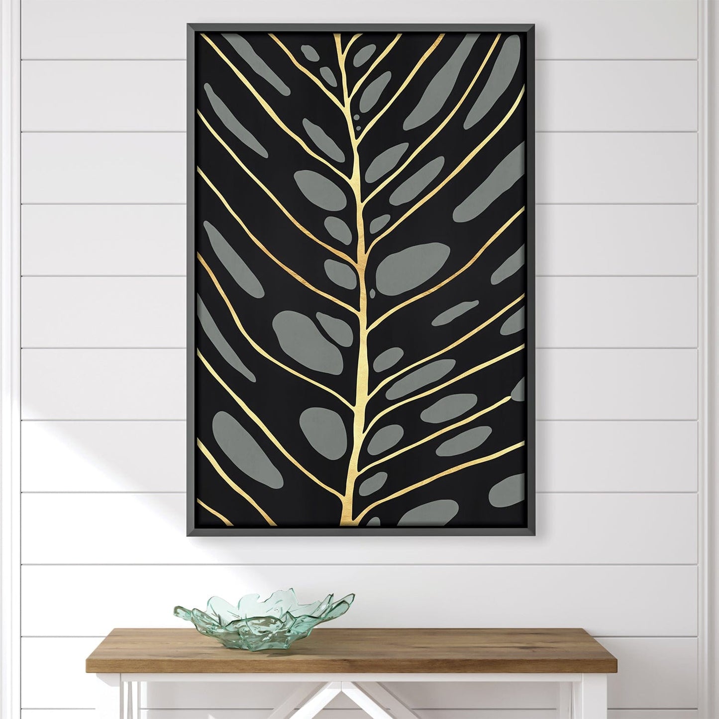 Elegant Black and Gold Floral Canvas Art for Modern Home Decor