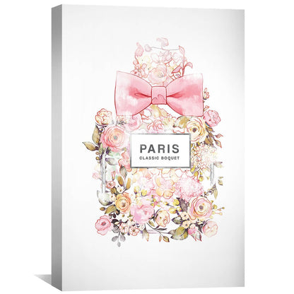 Elegant Floral Perfume Bottle Oil Painting for Chic Home Decor
