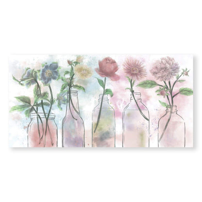 Charming Floral Bottles Oil Painting for Elegant Home Decor