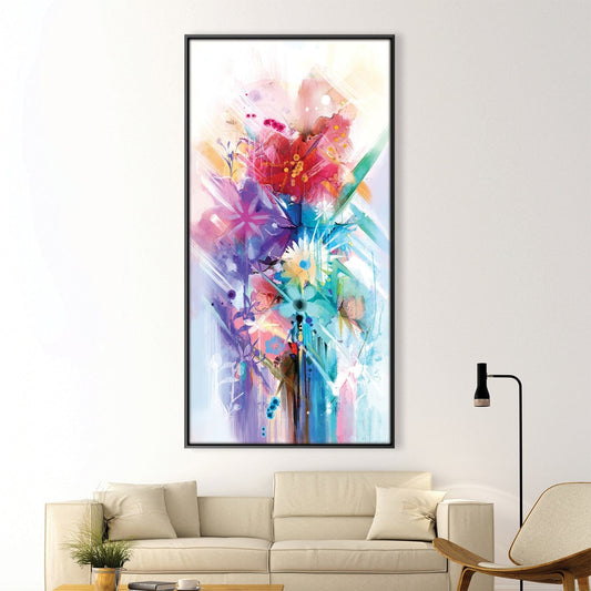 Vibrant Abstract Floral Oil Painting for Home Décor and Art Lovers