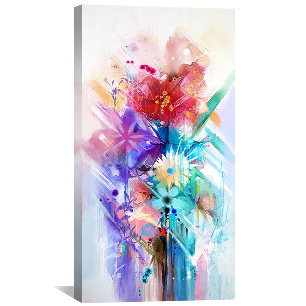 Vibrant Abstract Floral Oil Painting for Home Décor and Art Lovers