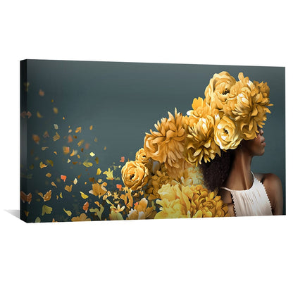 Vibrant Floral Woman Oil Painting for Elegant Home Decor