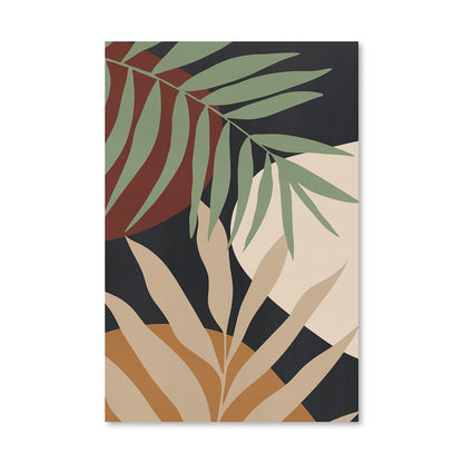 Tropical Leaves Abstract Oil Painting for Modern Home Decor