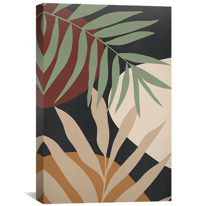 Tropical Leaves Abstract Oil Painting for Modern Home Decor