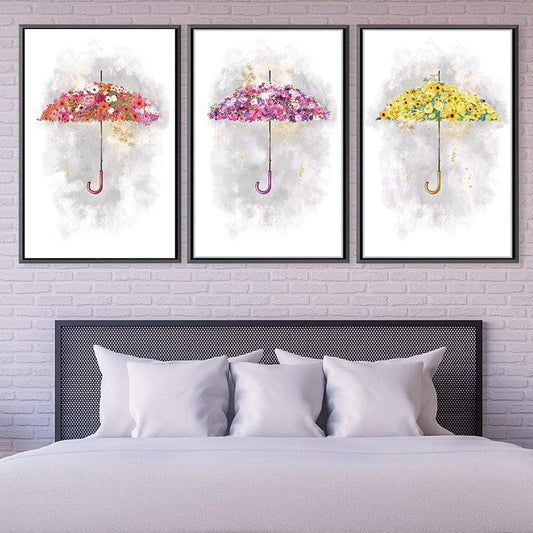 Colorful Floral Umbrellas Art Print for Vibrant Home Decor
