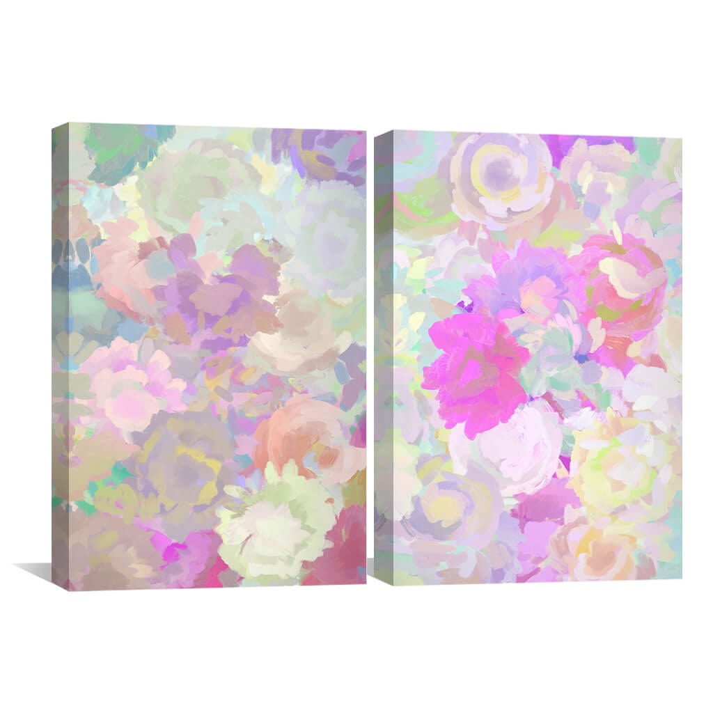 Vibrant Floral Abstract Canvas Art for Home Decor and Wall Aesthetics