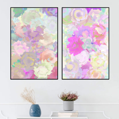 Vibrant Floral Abstract Canvas Art for Home Decor and Wall Aesthetics