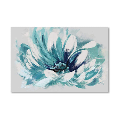 Vibrant Blue Flower Oil Painting for Modern Home Decor