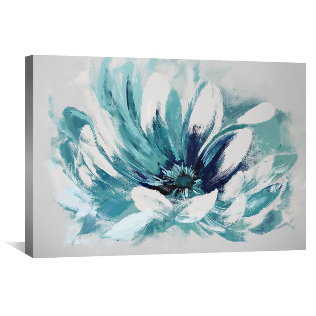 Vibrant Blue Flower Oil Painting for Modern Home Decor