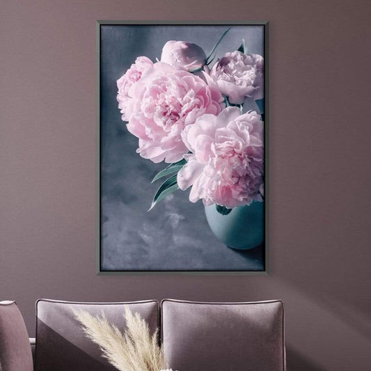Elegant Pink Peonies in Vibrant Vase - Stunning Floral Oil Painting for Your Home