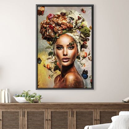 Enchanting Floral Portrait of a Woman in Vibrant Colors
