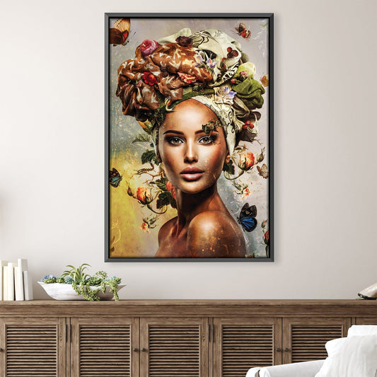 Enchanting Floral Portrait of a Woman in Vibrant Colors