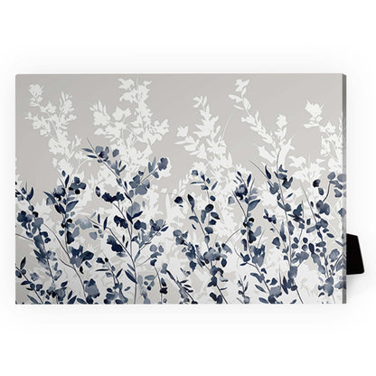 Elegant Blue Floral Oil Painting for Modern Home Decor