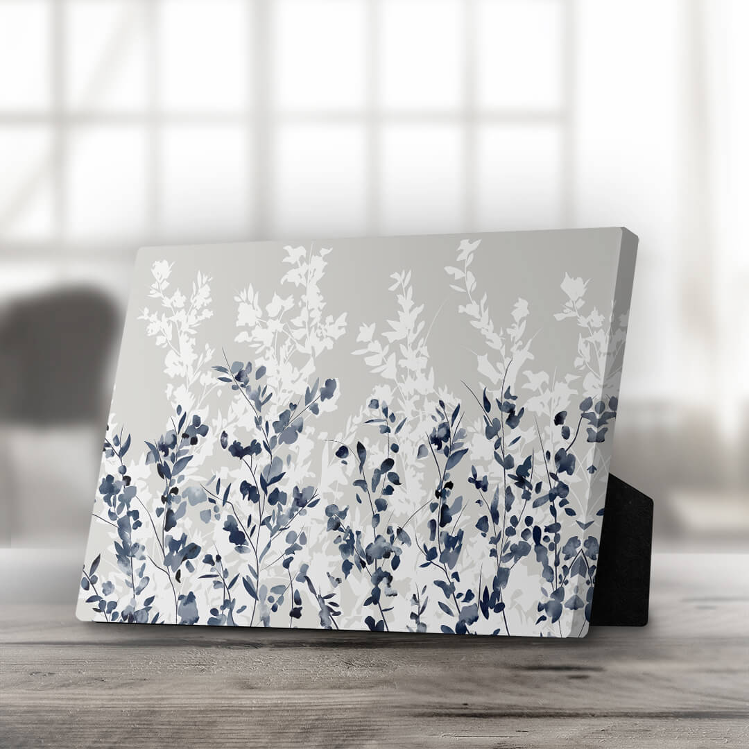 Elegant Blue Floral Oil Painting for Modern Home Decor
