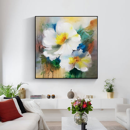 Colorful Floral Serenity - Original Oil Painting for Vibrant Home Décor