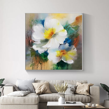 Colorful Floral Serenity - Original Oil Painting for Vibrant Home Décor