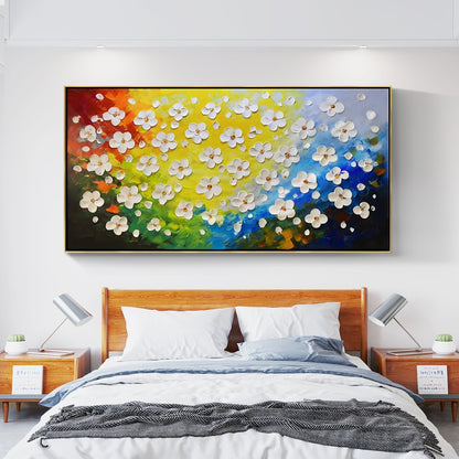 Vibrant Floral Canvas Oil Painting for Colorful Home Decor and Art Enthusiasts
