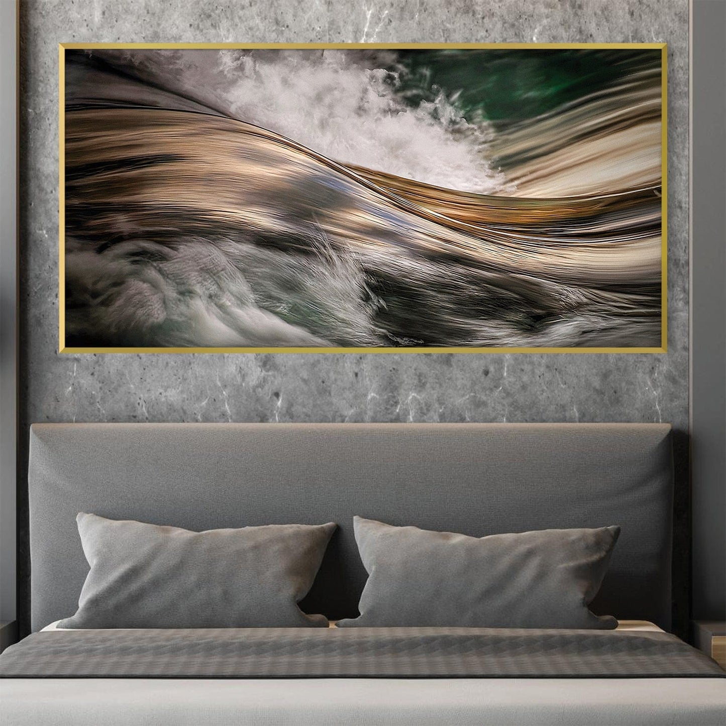 Elegant Flowing Wave Oil Painting for Modern Coastal Decor