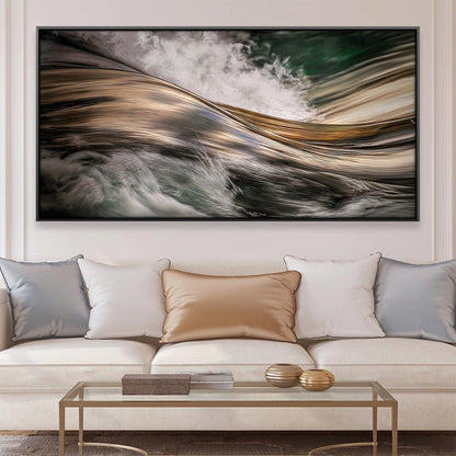 Elegant Flowing Wave Oil Painting for Modern Coastal Decor