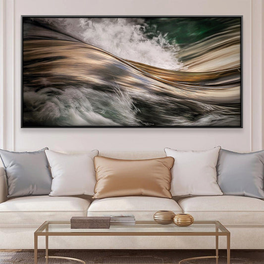 Elegant Flowing Wave Oil Painting for Modern Coastal Decor