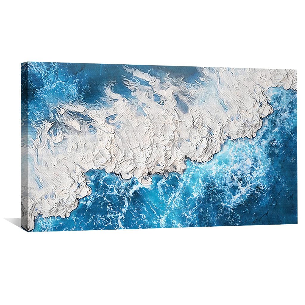 Serene Ocean Waves Oil Painting for Home Decor and Coastal Aesthetics