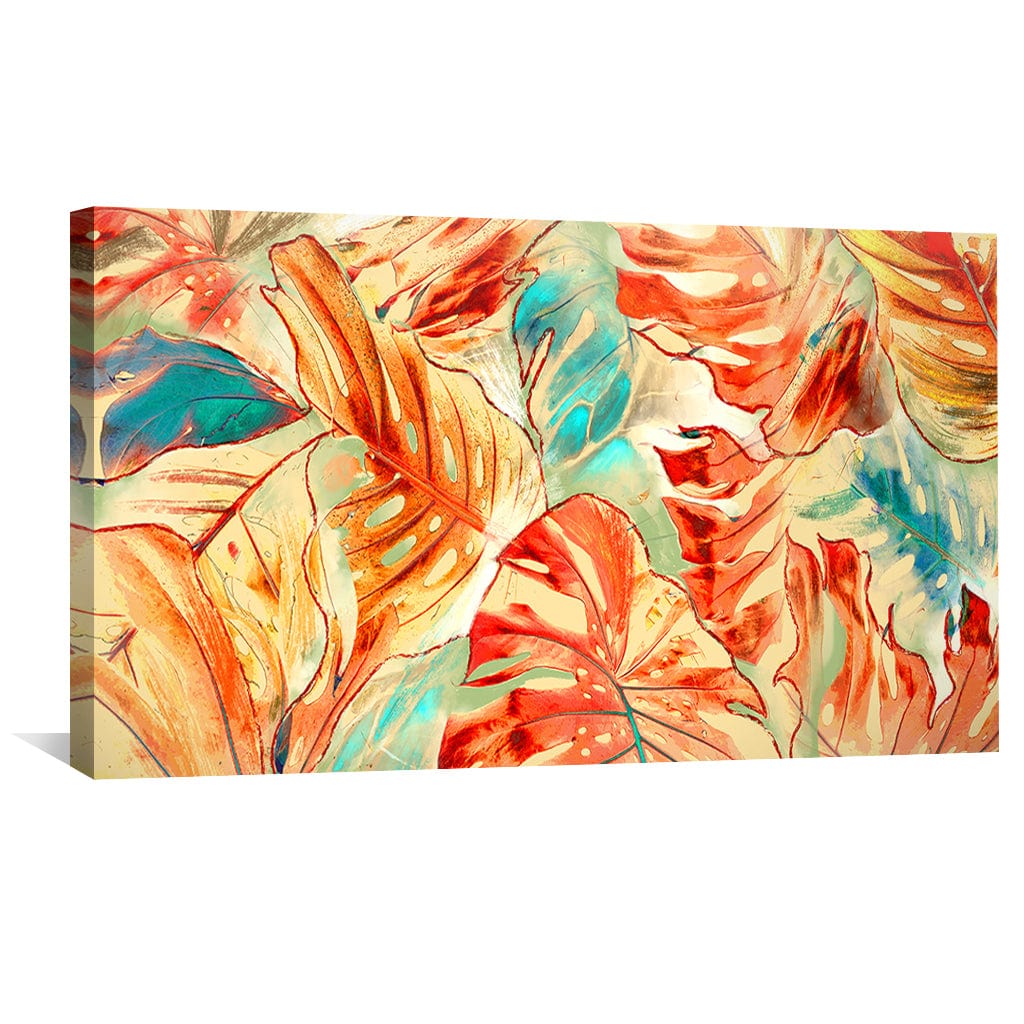 Vibrant Autumn Leaves Abstract Oil Painting for Modern Home Décor