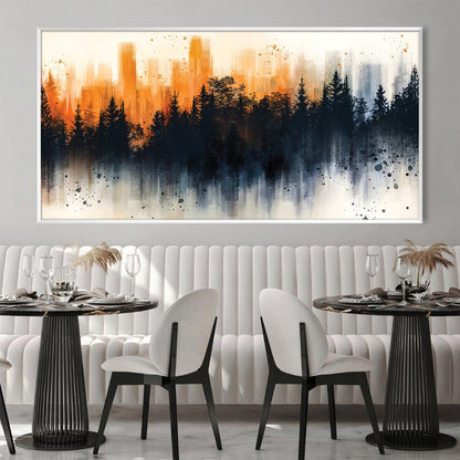 Urban Sunset Forest Landscape Oil Painting for Modern Home Decor