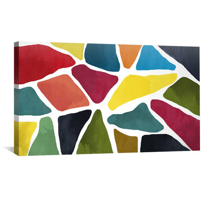 Vibrant Geometric Abstract Oil Painting for Modern Home Décor