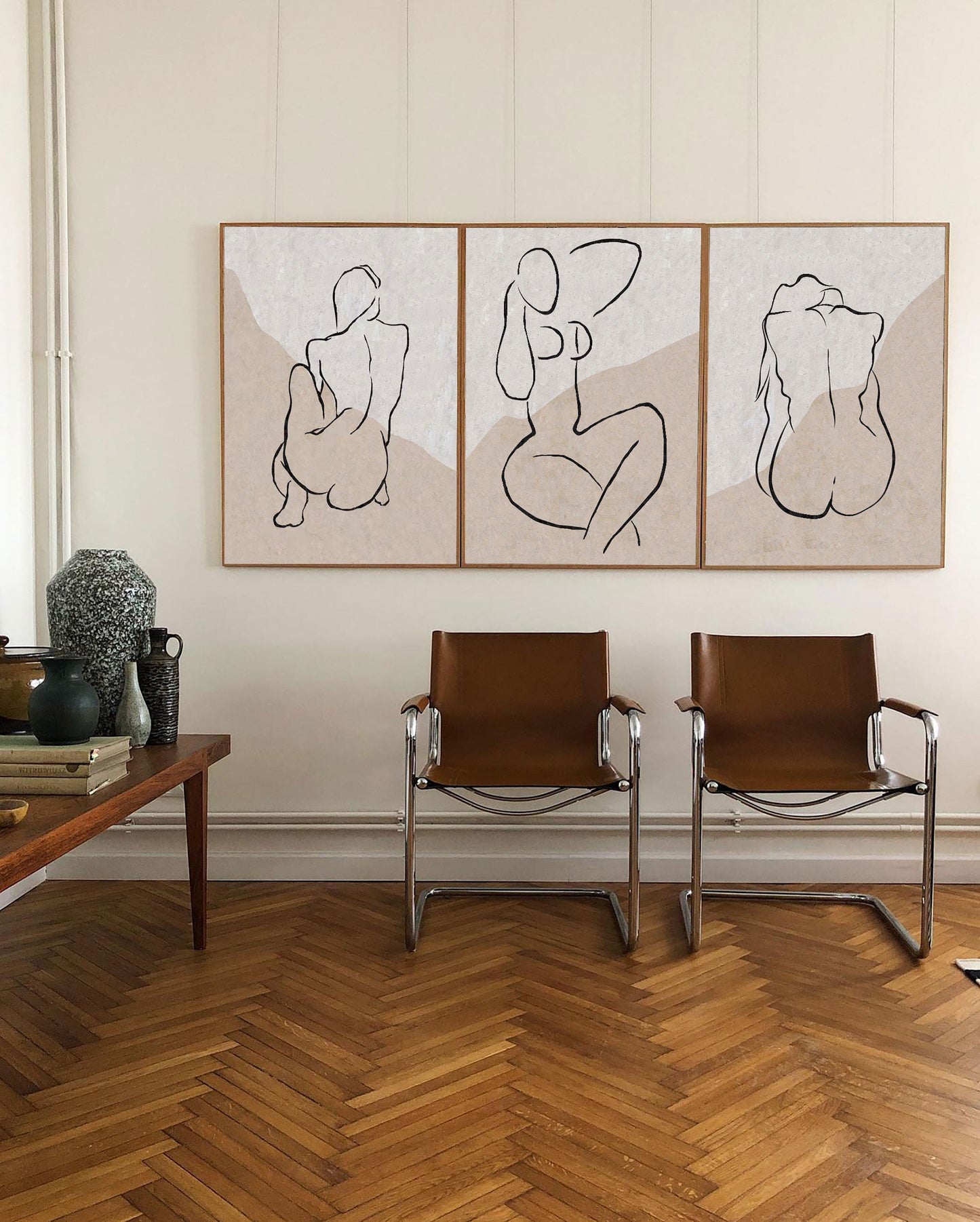 Elegant Minimalist Nude Line Art for Modern Home Decor