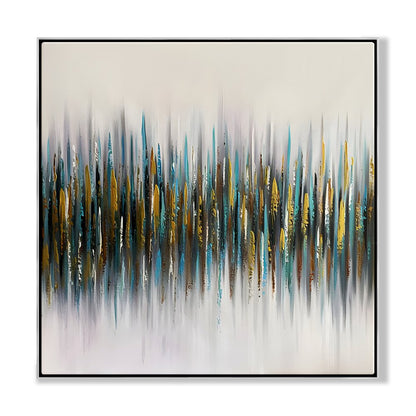 Vibrant Abstract Oil Painting of Tranquil Frequencies and Colorful Echoes