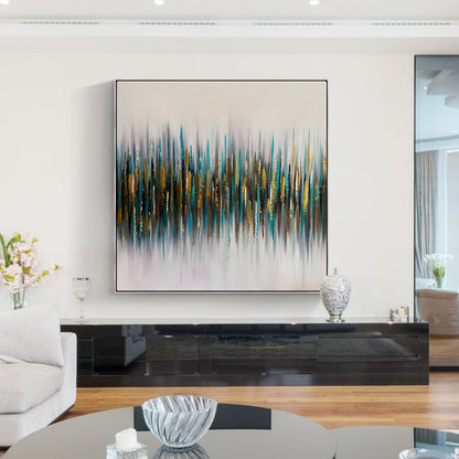 Vibrant Abstract Oil Painting of Tranquil Frequencies and Colorful Echoes