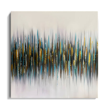 Vibrant Abstract Oil Painting of Tranquil Frequencies and Colorful Echoes