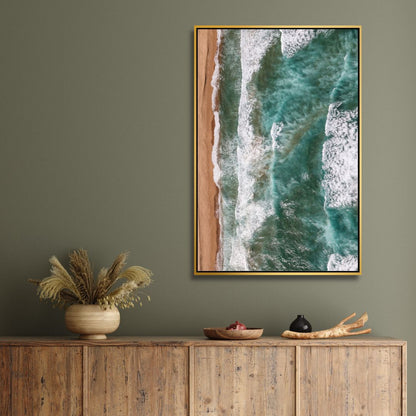 Serene Coastal Waves Triptych - Ocean-Inspired Oil Painting for Home Decor