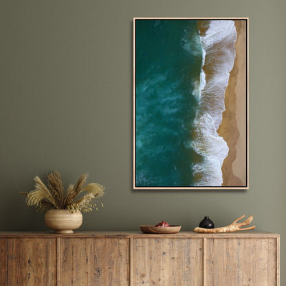 Serene Coastal Waves Triptych - Ocean-Inspired Oil Painting for Home Decor