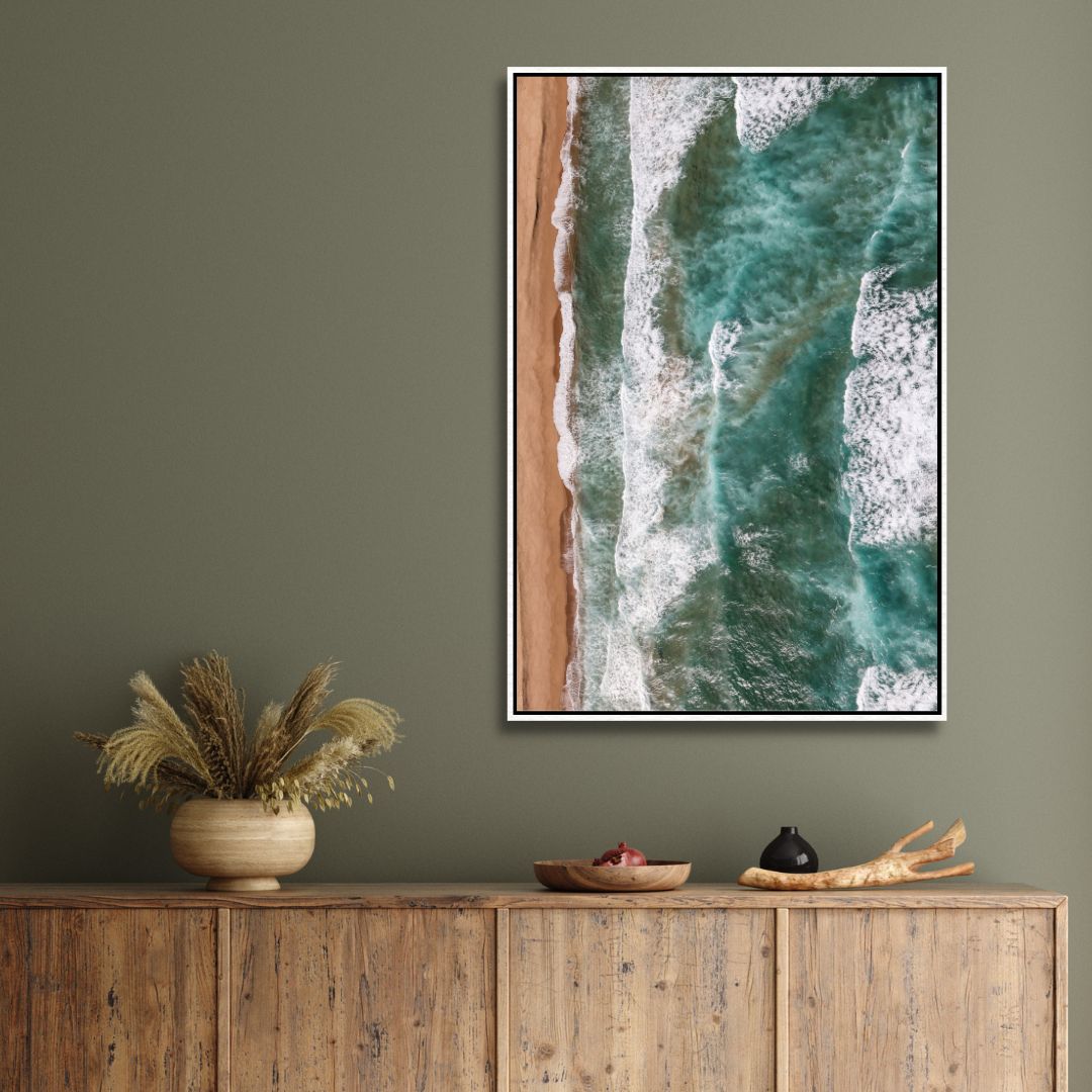 Serene Coastal Waves Triptych - Ocean-Inspired Oil Painting for Home Decor