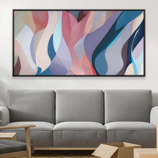Colorful Abstract Wave Oil Painting for Modern Home Decor