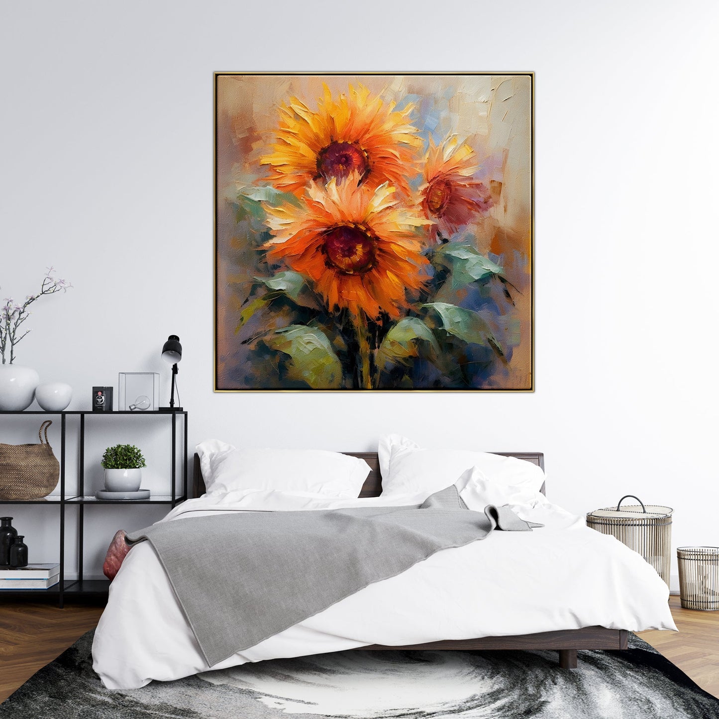 Vibrant Sunflower Oil Painting for Brightening Your Home Decor
